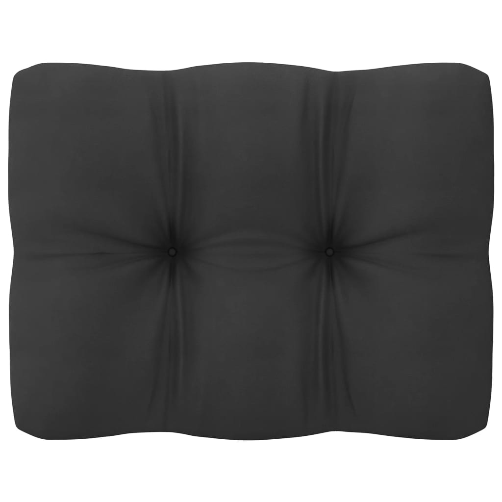 Salon de jardin 10 pcs avec coussins Noir Bois de pin massif