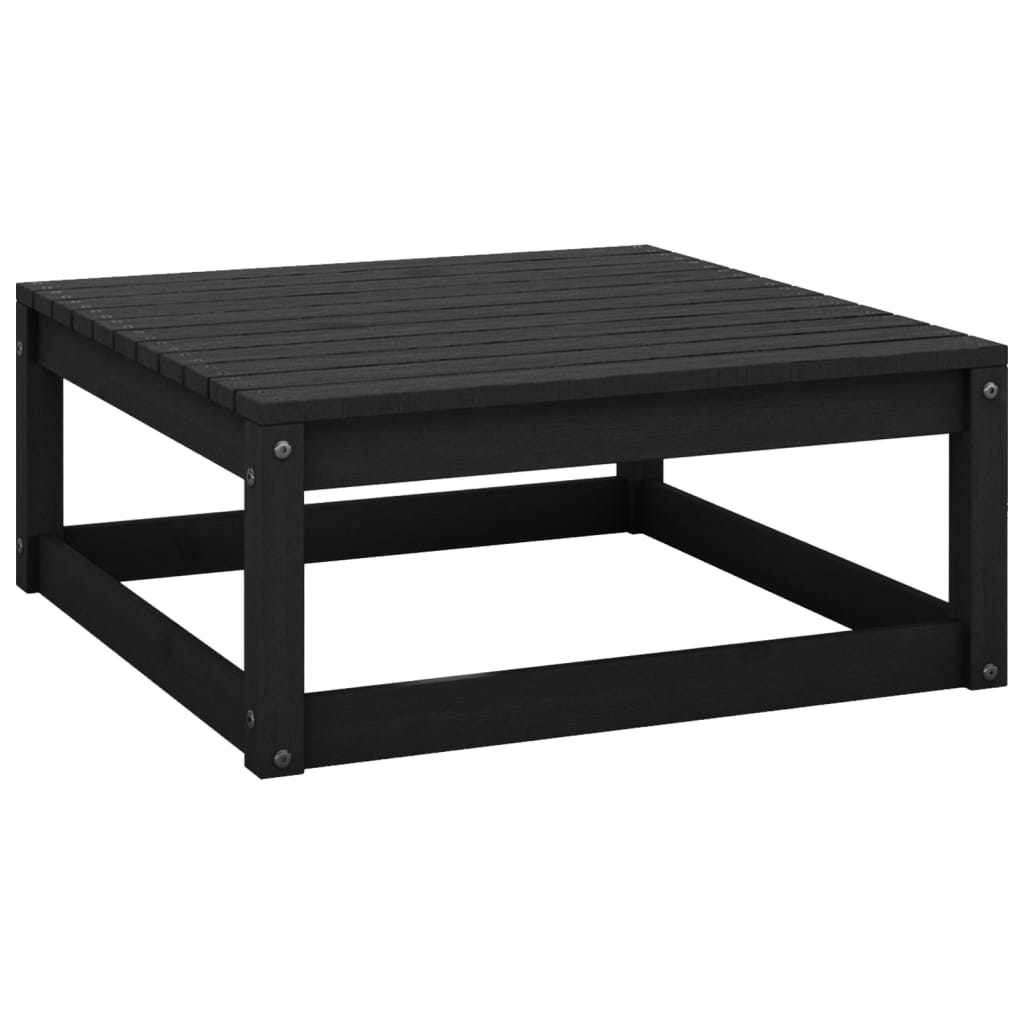 Salon de jardin 12 pcs avec coussins Noir Bois de pin massif