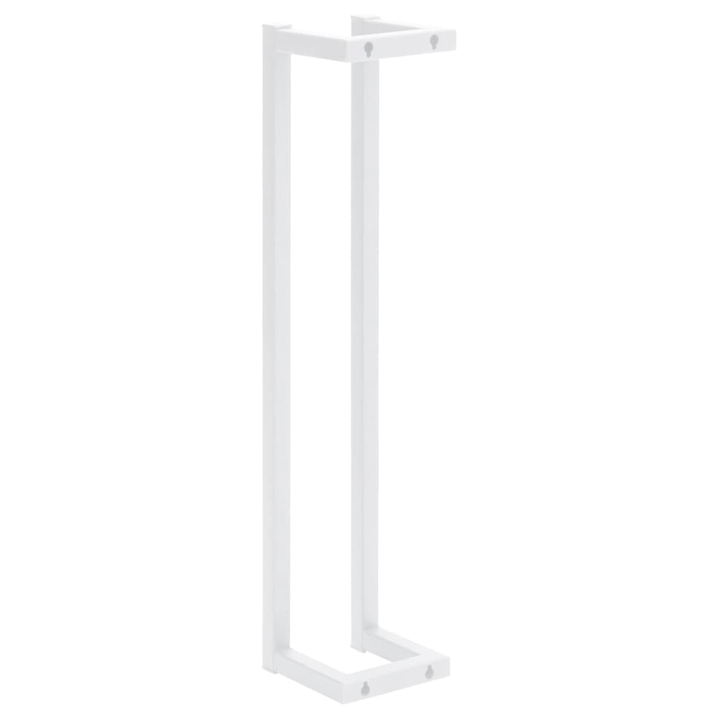 Porte-serviette Blanc 12,5x12,5x60 cm Acier