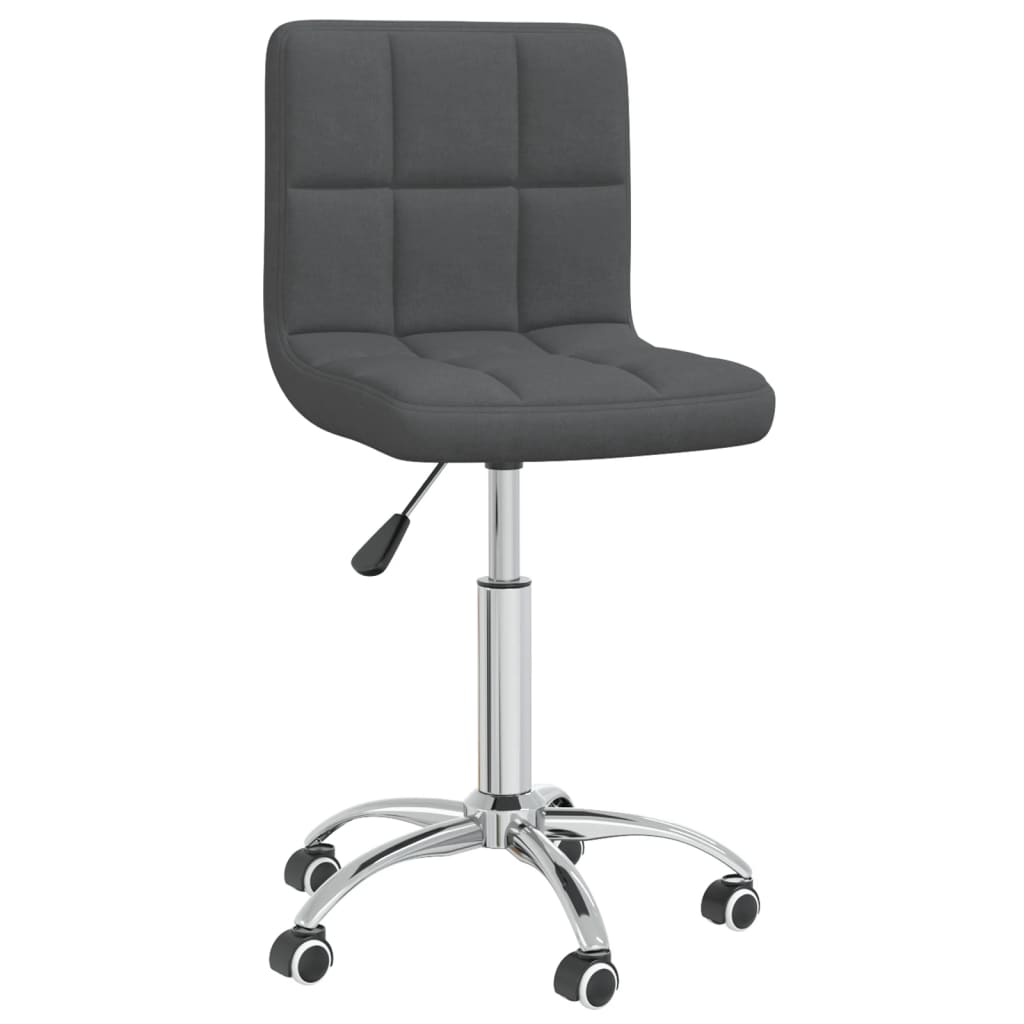 Chaises pivotantes de salle à manger 2 pcs Gris foncé Tissu