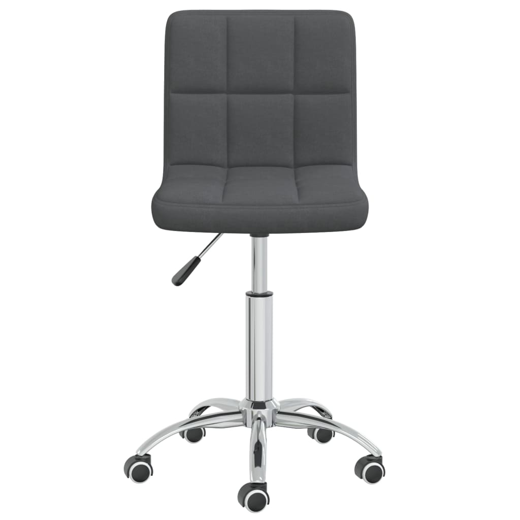 Chaises pivotantes de salle à manger 2 pcs Gris foncé Tissu