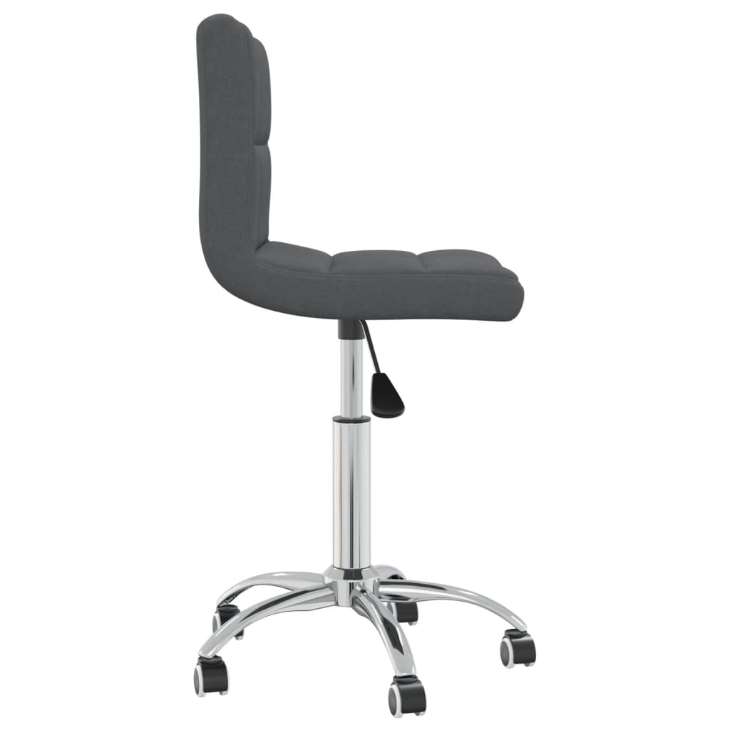 Chaises pivotantes de salle à manger 2 pcs Gris foncé Tissu