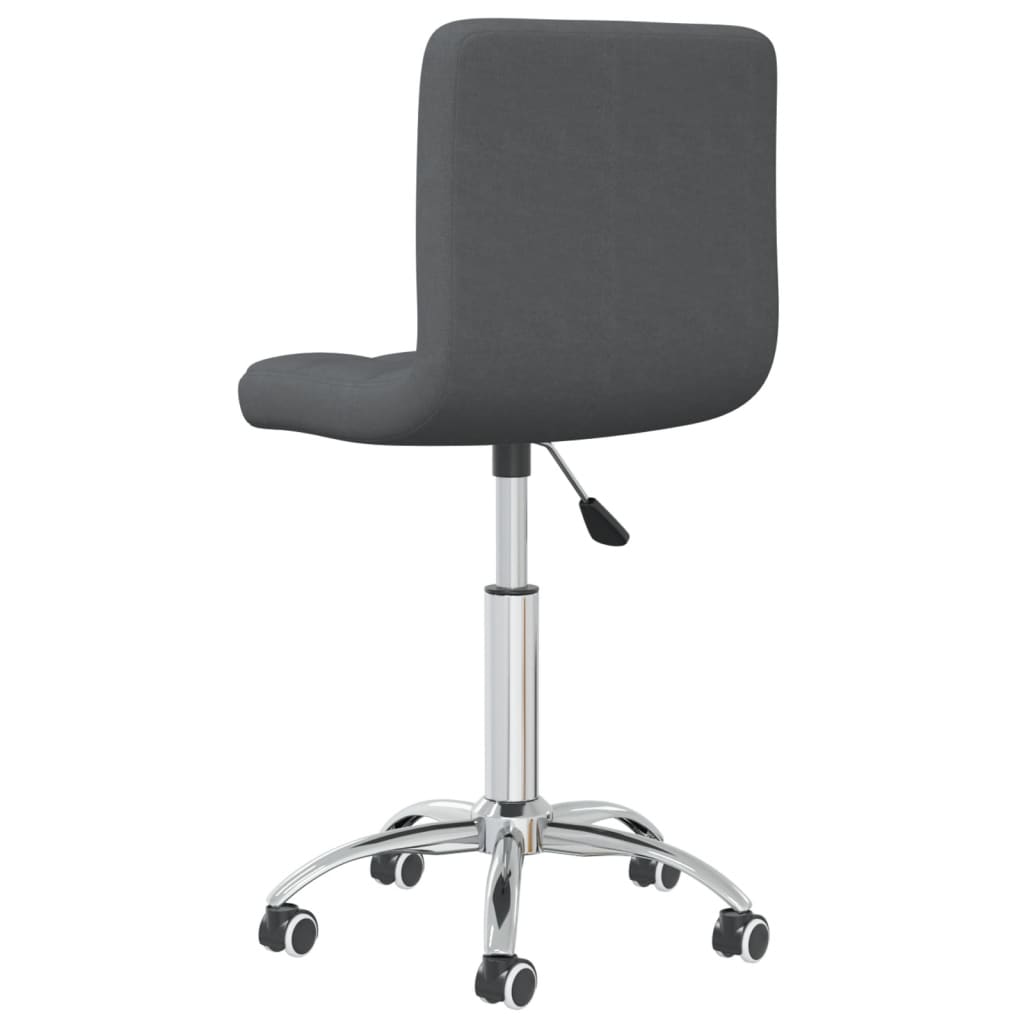 Chaises pivotantes de salle à manger 2 pcs Gris foncé Tissu