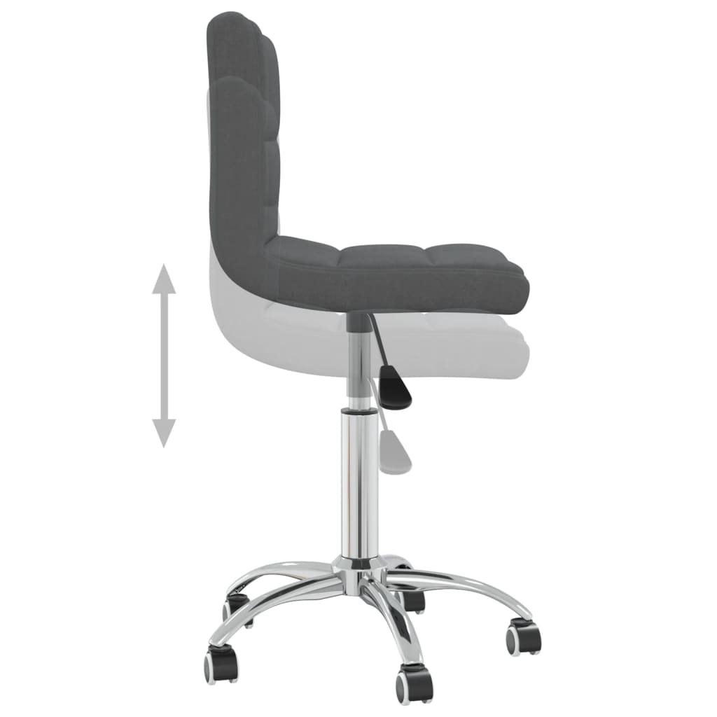 Chaises pivotantes de salle à manger 2 pcs Gris foncé Tissu