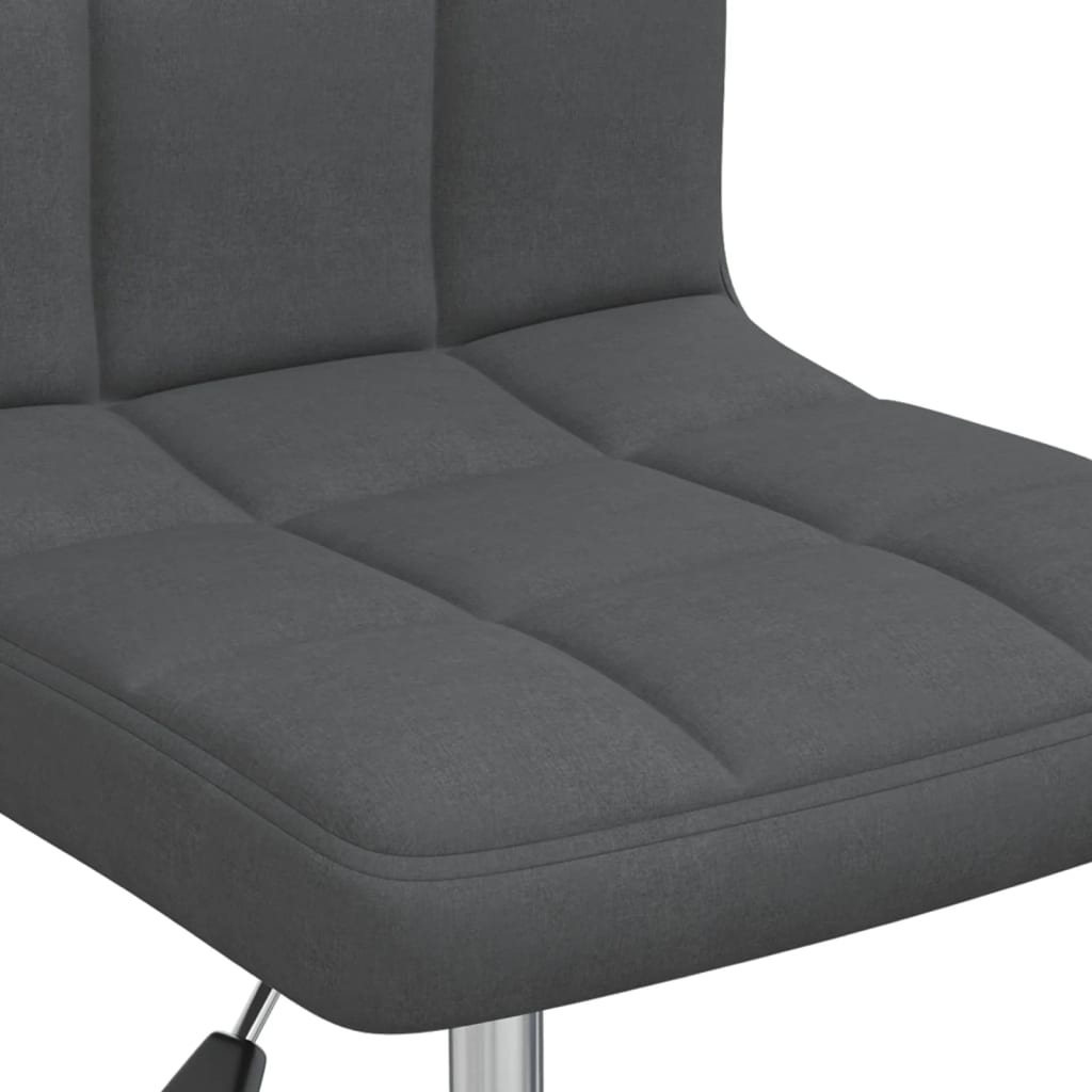 Chaises pivotantes de salle à manger 2 pcs Gris foncé Tissu