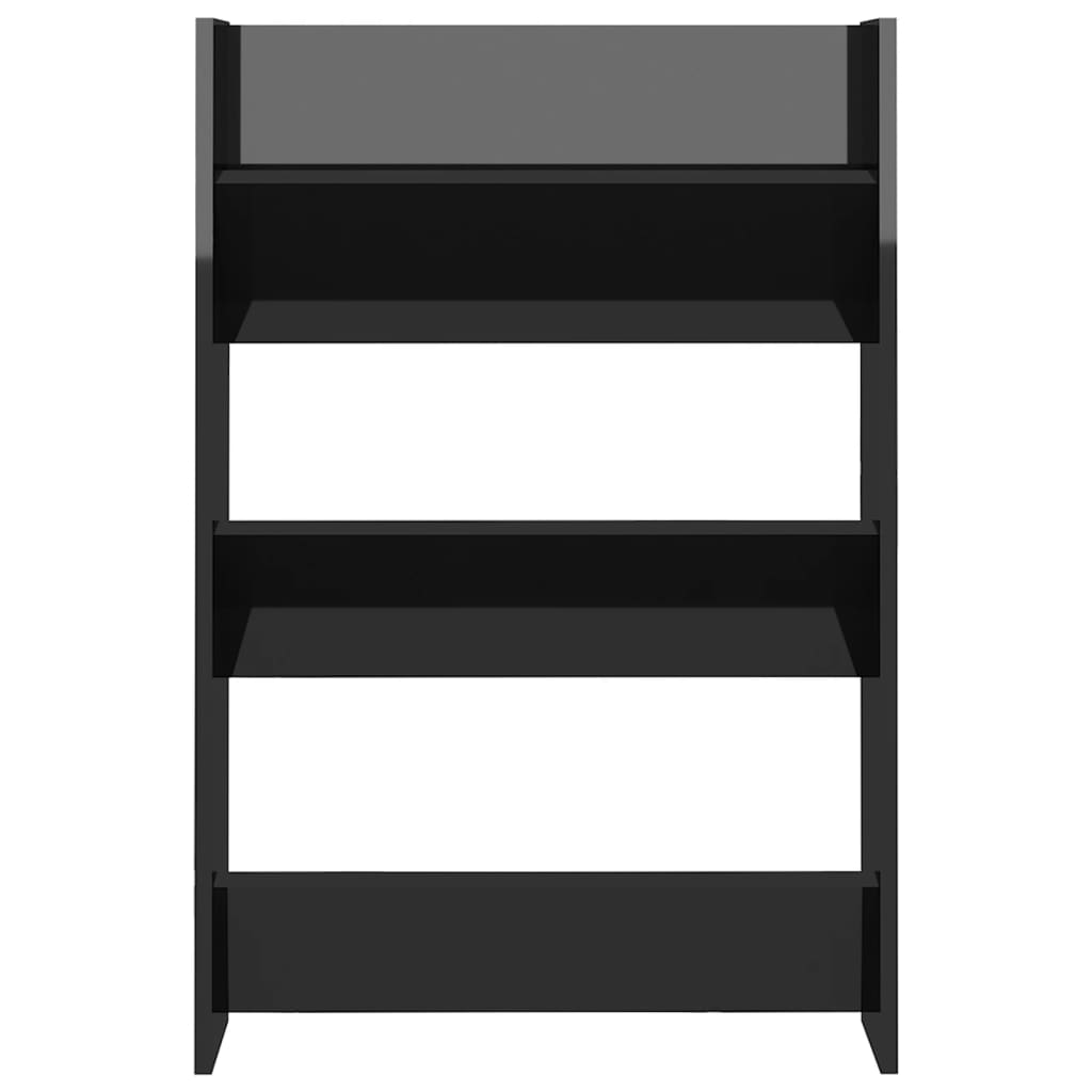 Armoire à chaussures murale Noir brillant 60x18x90 cm Aggloméré