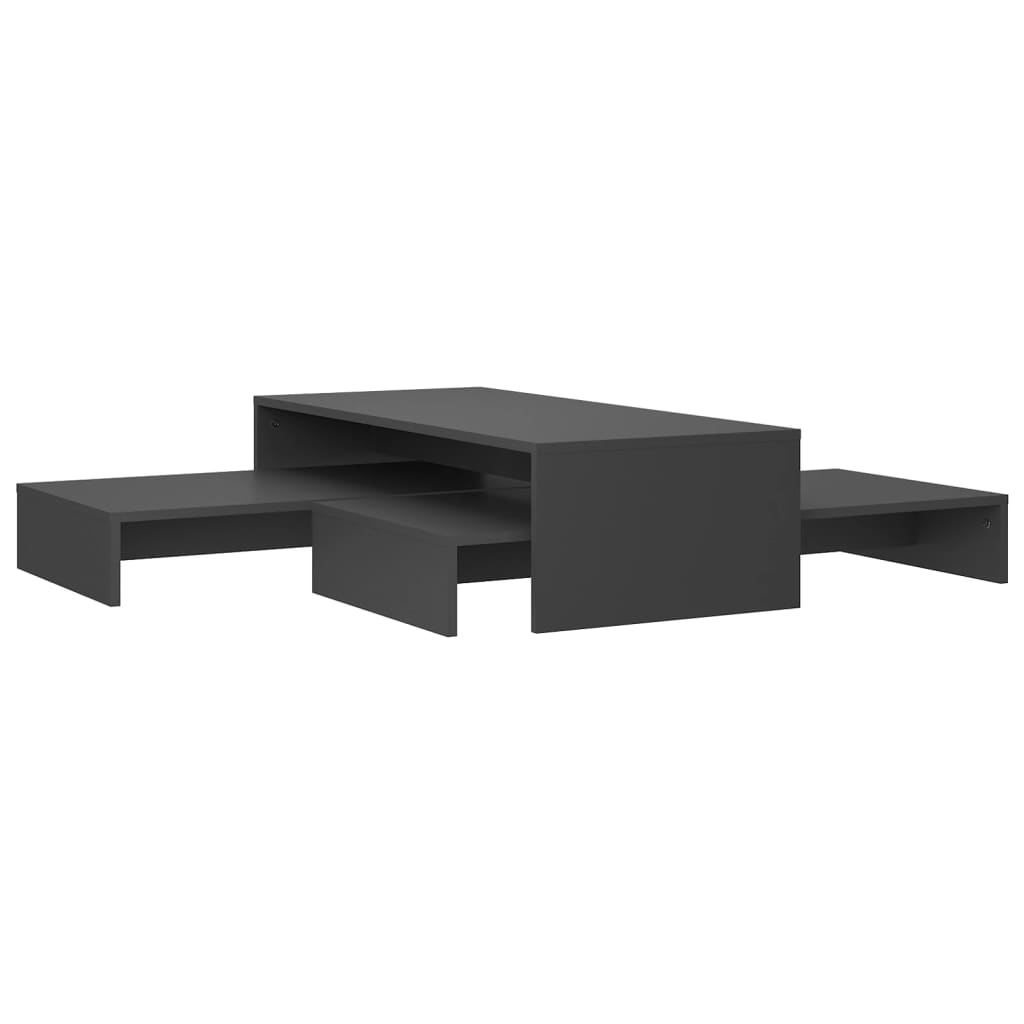 Set tables basses gigognes Gris 100x100x26,5 cm Aggloméré