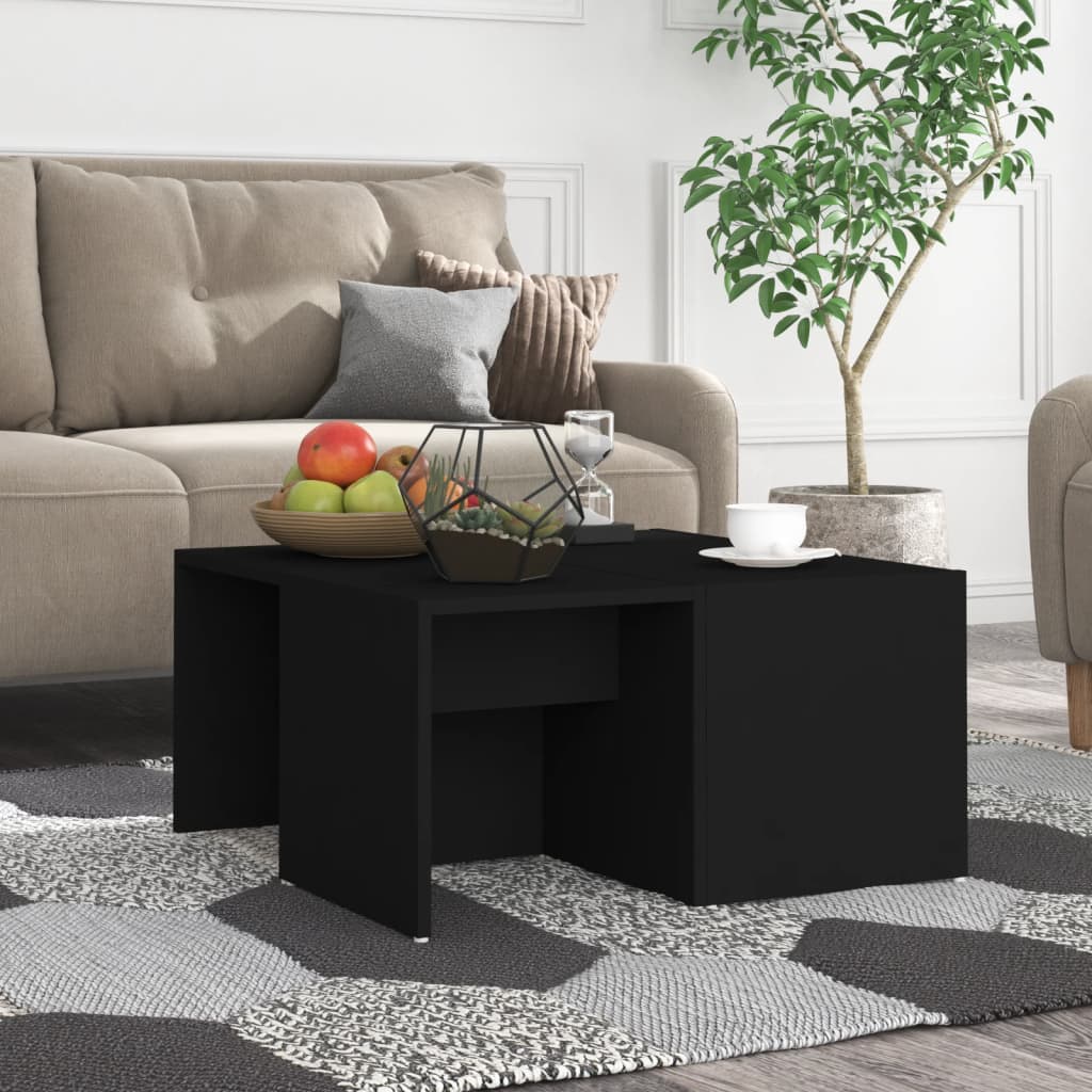 Tables basses 4 pcs Noir 33x33x33 cm Aggloméré