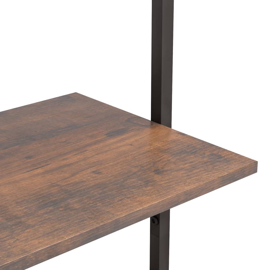 Étagère inclinée 4 niveaux Marron foncé et noir 64x35x152,5 cm