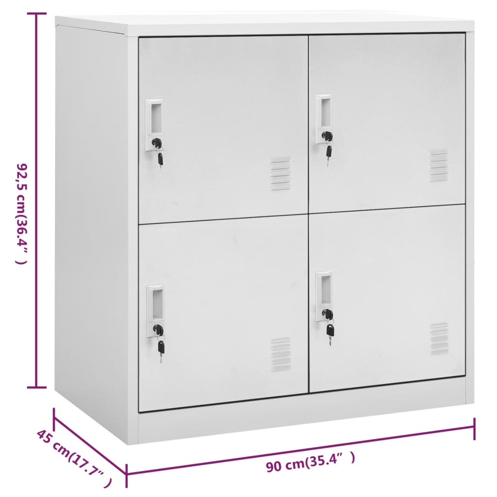 Armoire à casiers Gris clair 90x45x92,5 cm Acier