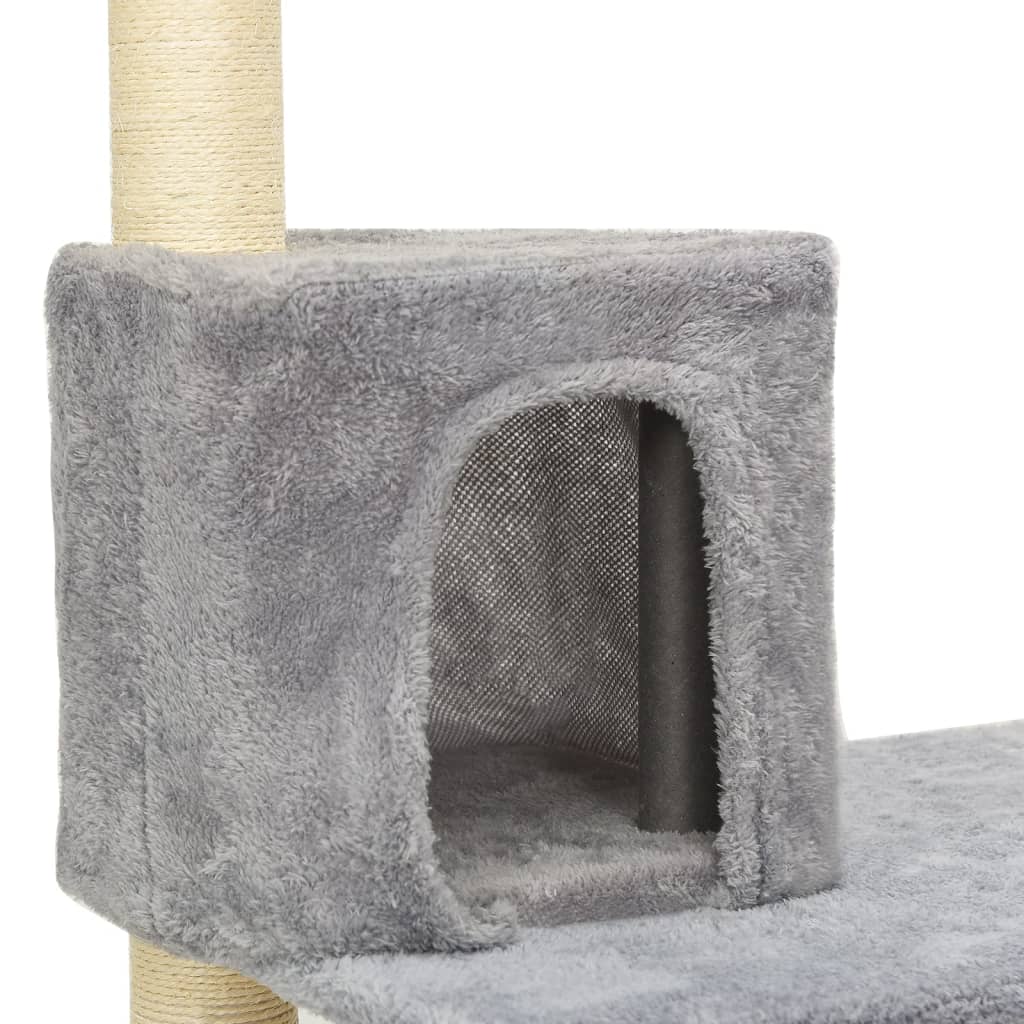 Arbre à chat avec griffoirs en sisal Gris clair 119 cm