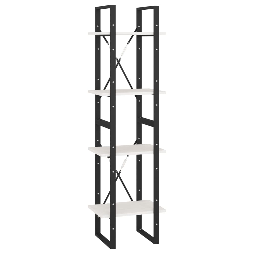 Bibliothèque à 4 niveaux Blanc 40x30x140 cm Bois de pin massif