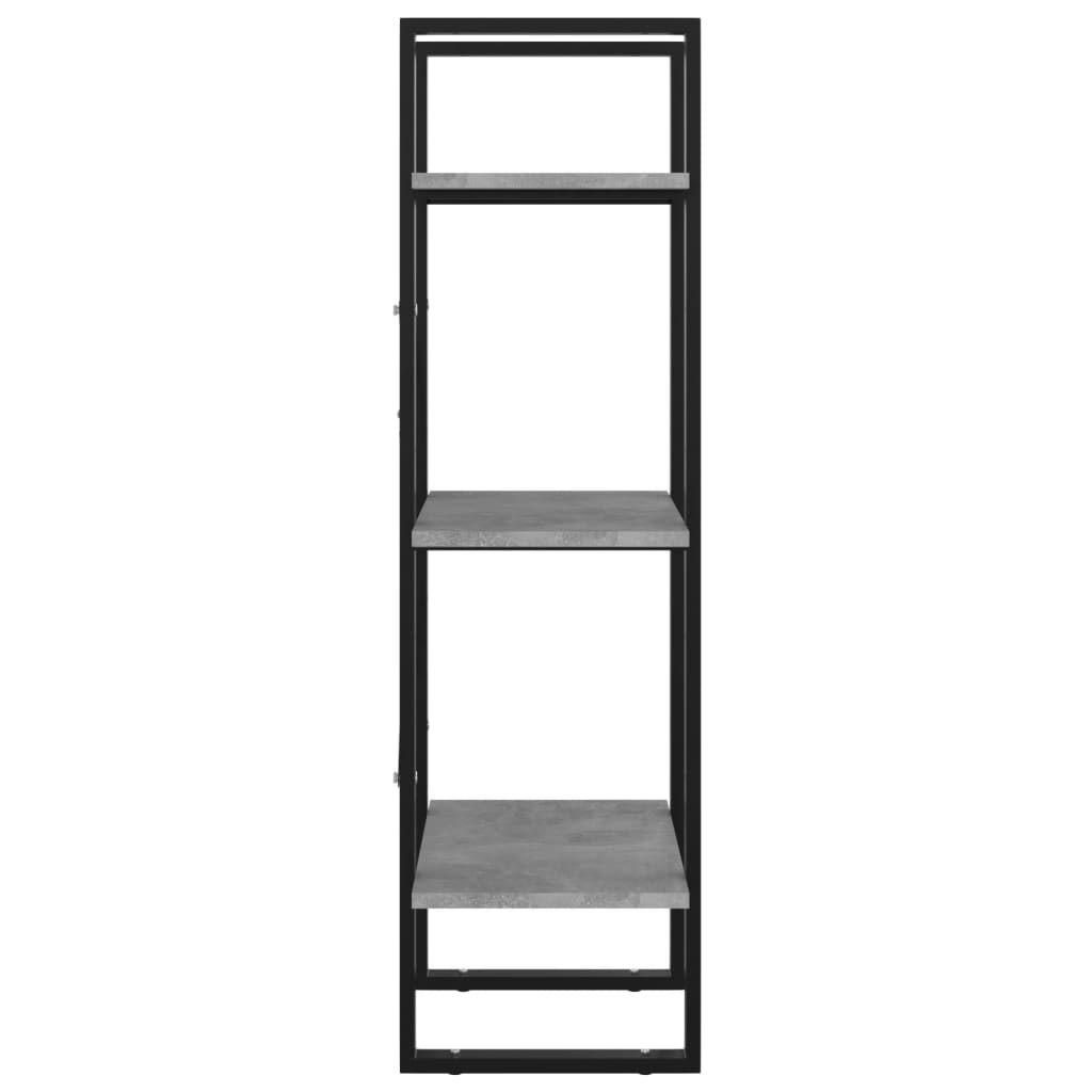 Bibliothèque à 3 niveaux Gris béton 40x30x105 cm Aggloméré