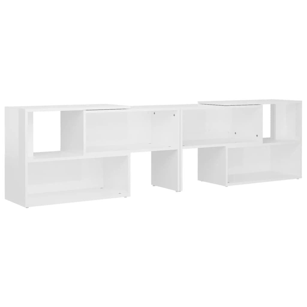 Meuble TV Blanc brillant 149x30x52 cm Aggloméré