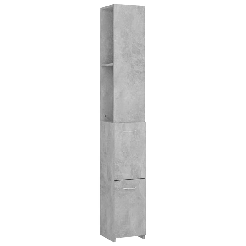 Armoire de salle de bain Gris béton 25x25x170 cm Aggloméré