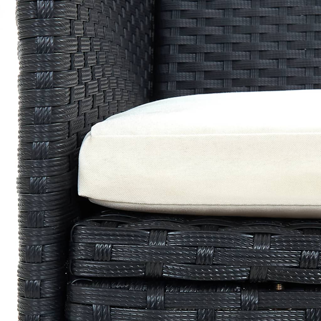 Chaises de salle à manger de jardin 4 pcs Résine tressée Noir