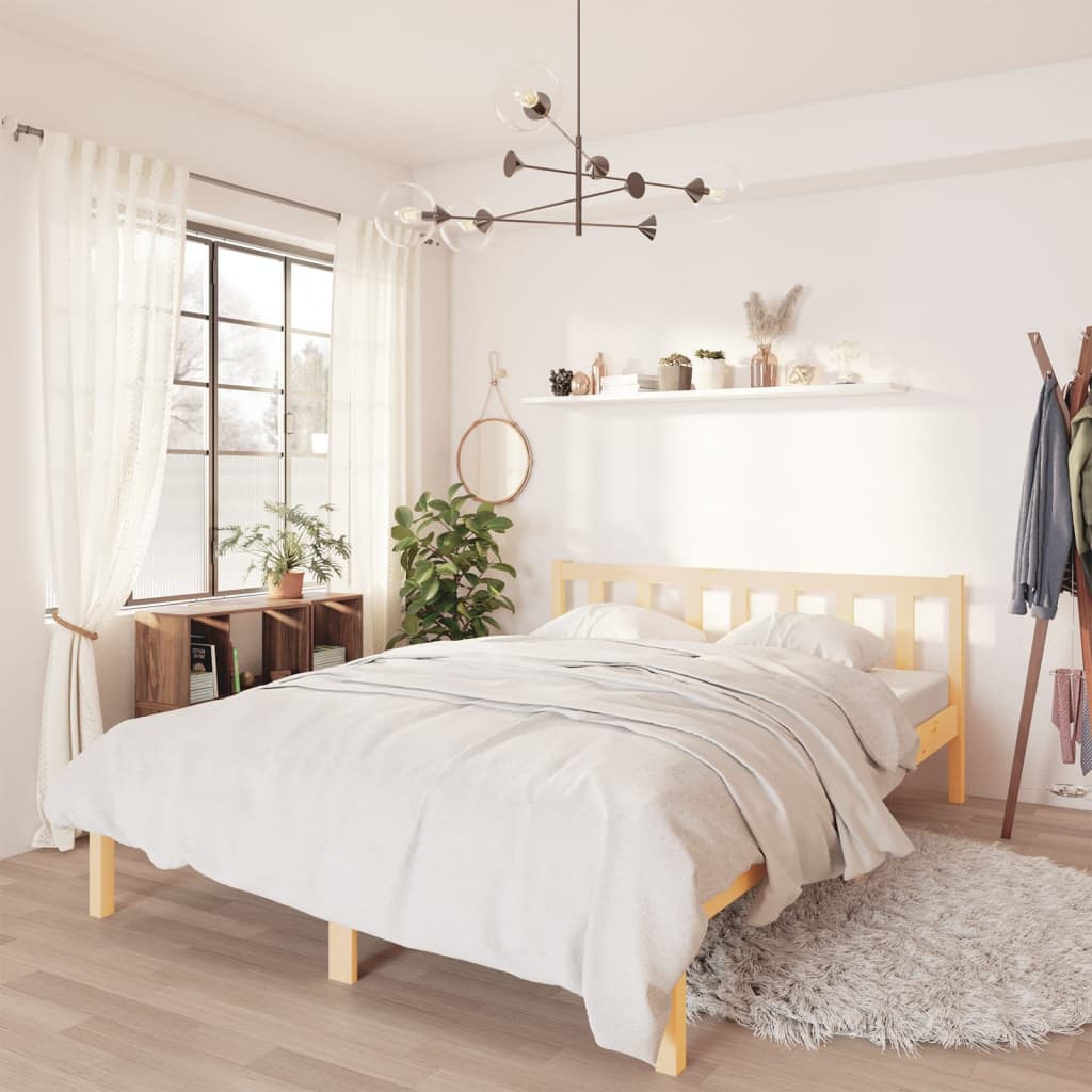 Cadre de lit Bois de pin massif 120x190 cm Petit double