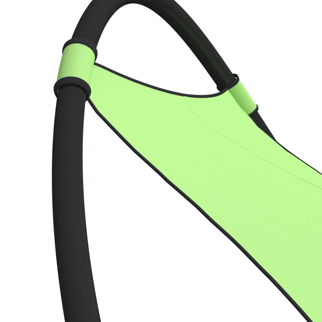 Chaise longue à bascule avec roues Acier et textilène Vert