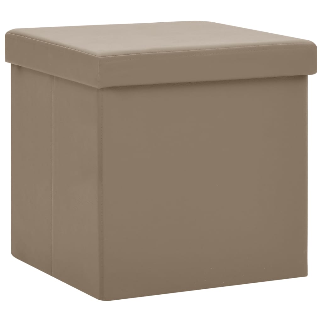 Tabourets de rangement pliables lot de 2 cappuccino PVC