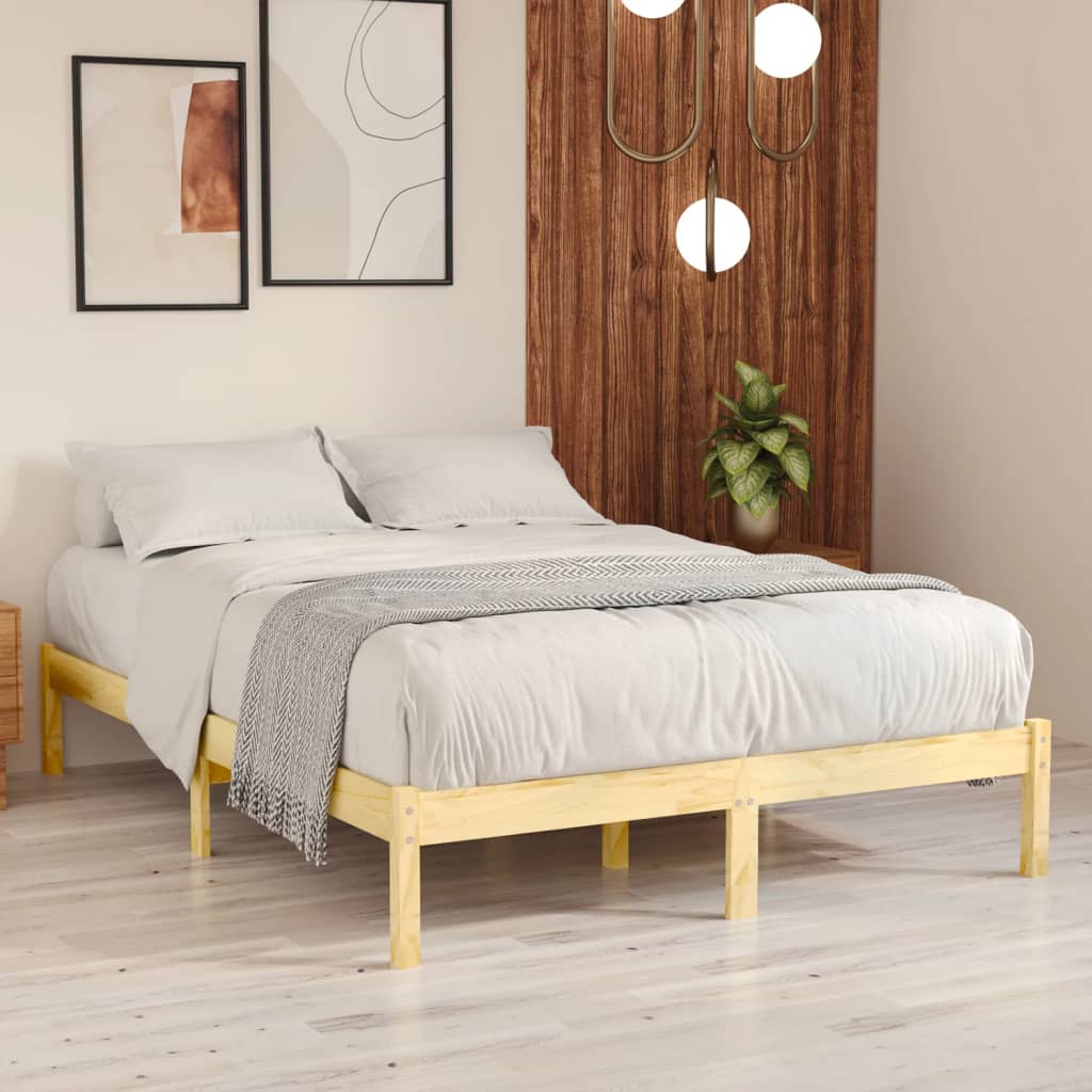 Cadre de lit Bois massif 135x190 cm Double