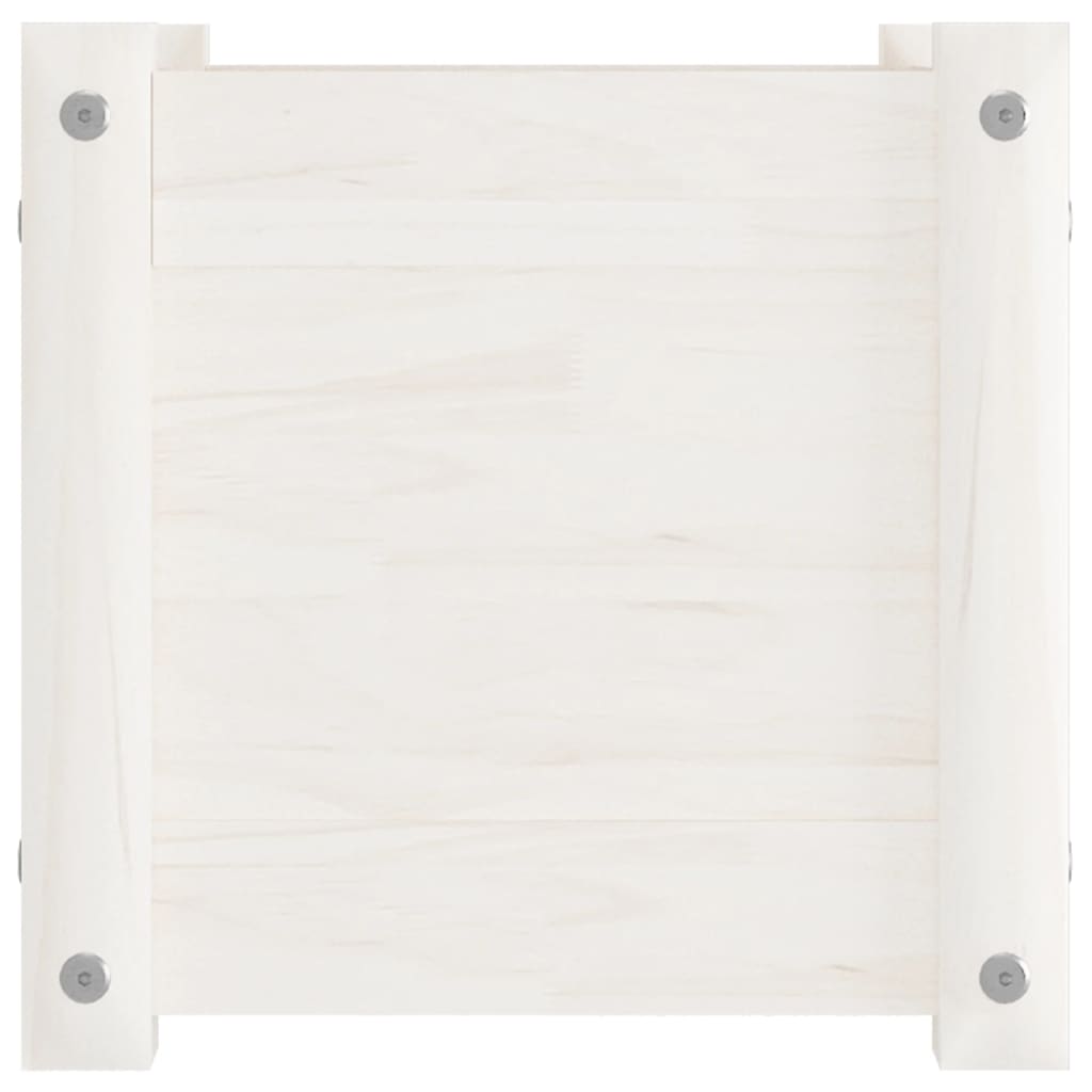 Jardinières 2 pcs Blanc 31x31x31 cm Bois de pin massif