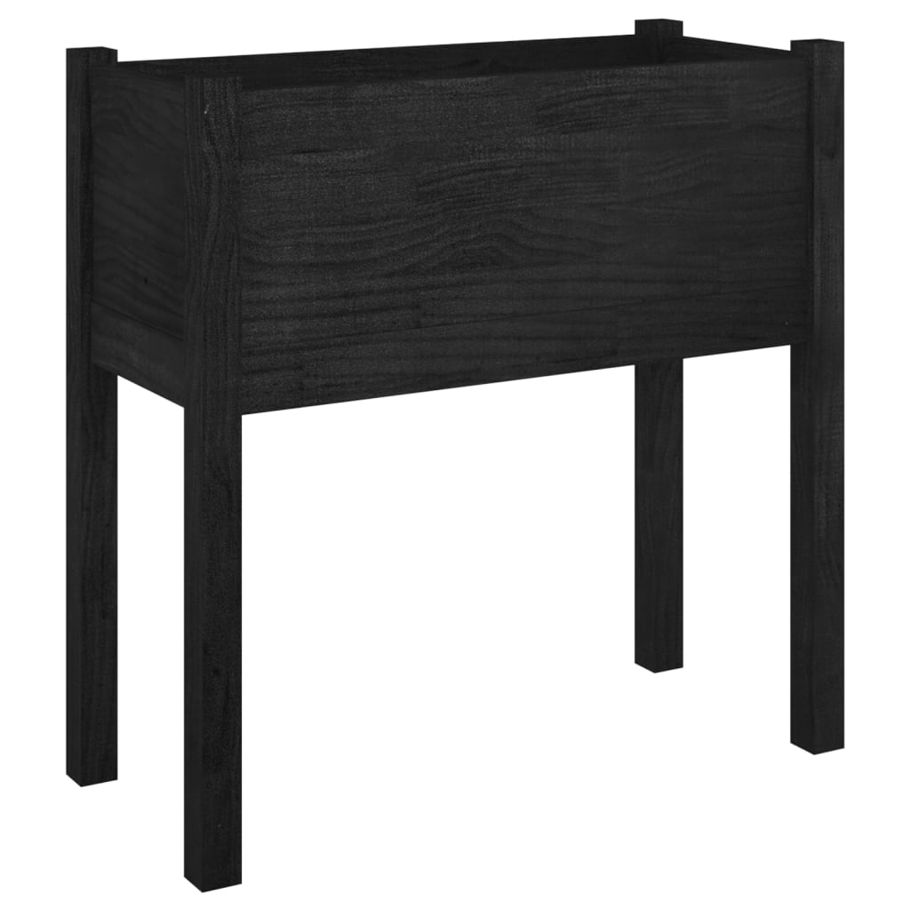 Jardinières 2 pcs Noir 70x31x70 cm Bois de pin massif