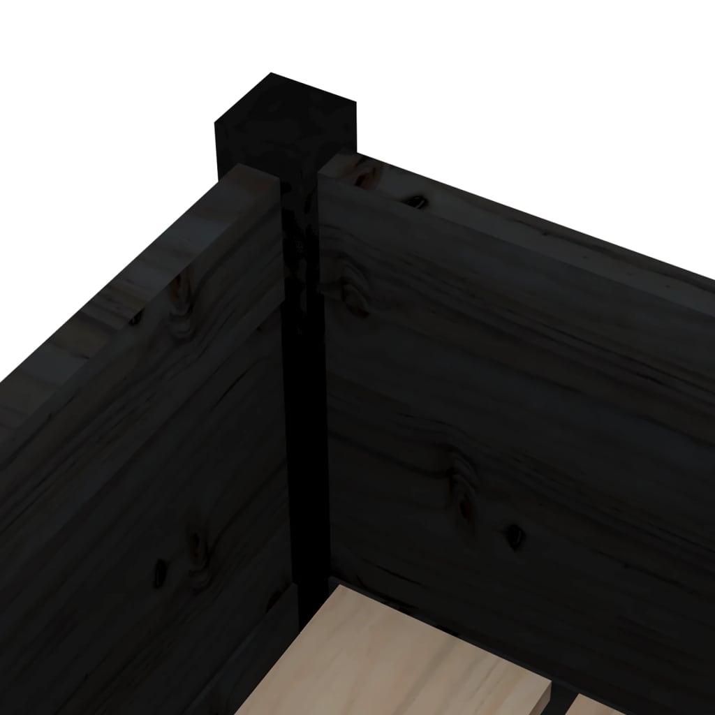 Jardinières 2 pcs Noir 70x31x70 cm Bois de pin massif