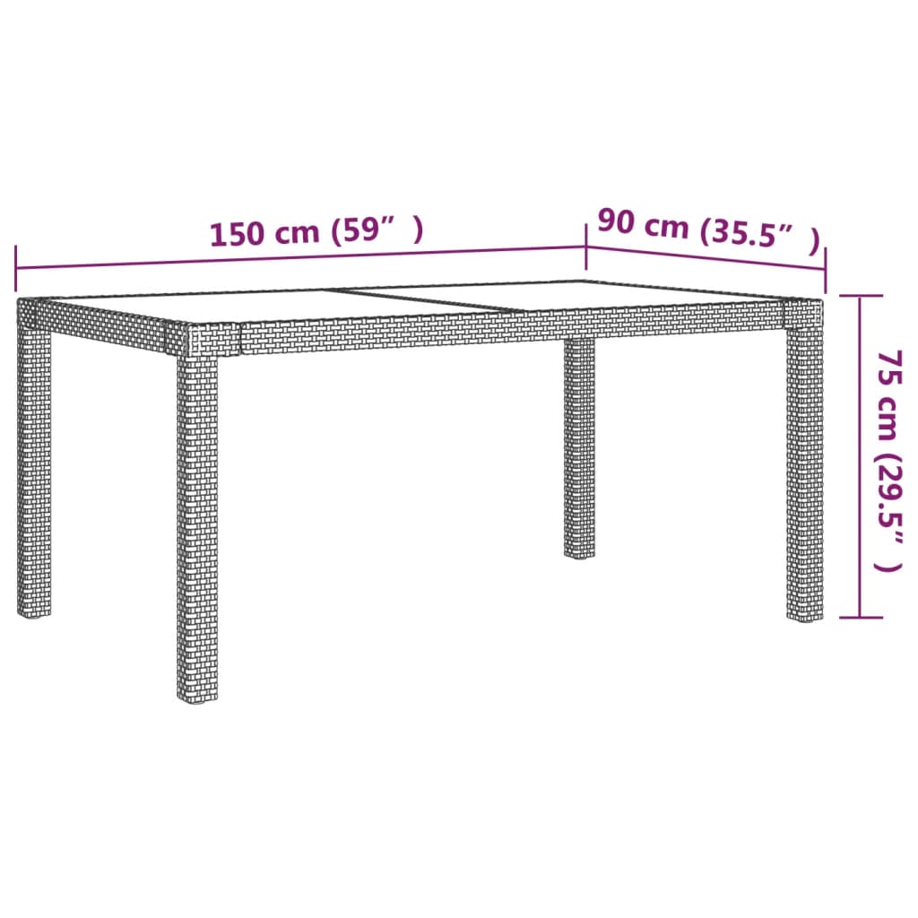 Mobilier à dîner de jardin 5pcs et coussins Résine tressée Gris