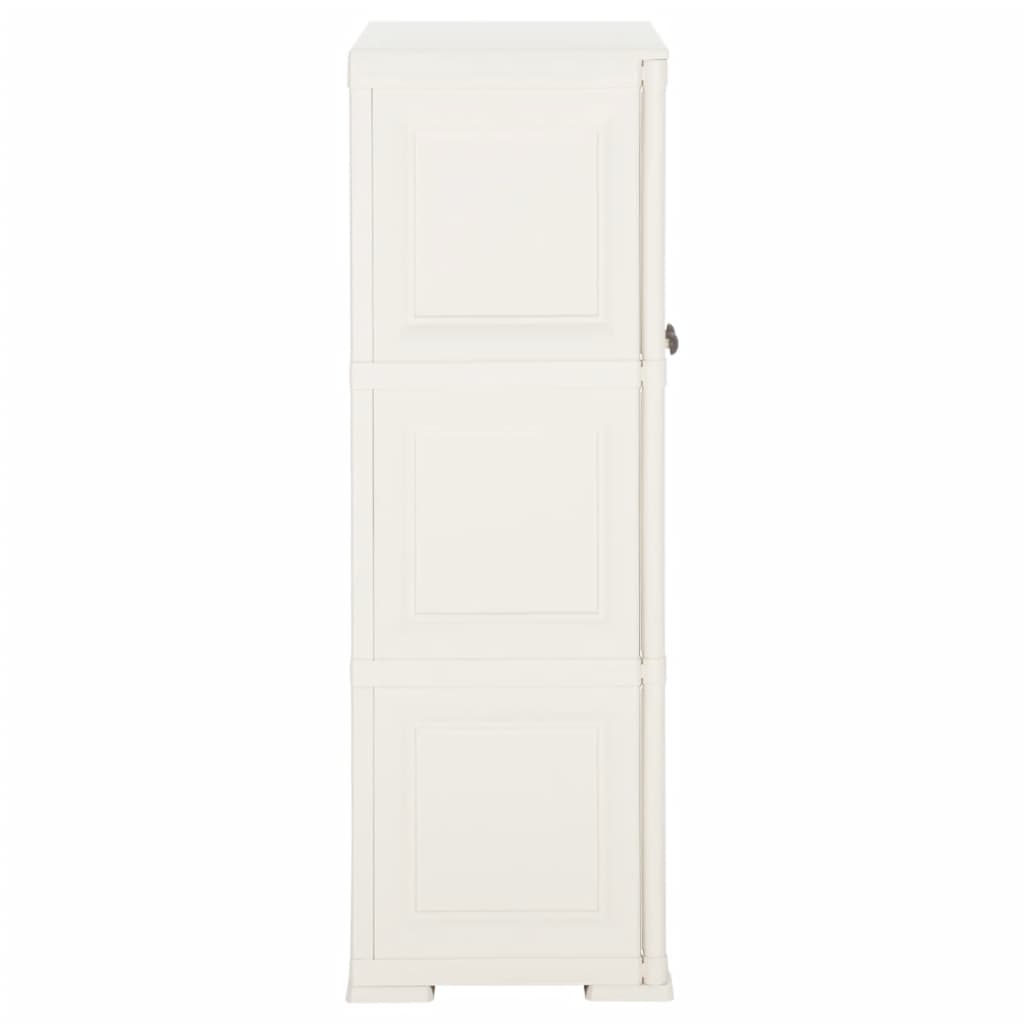 Armoire en plastique 79x43x125 cm Design de bois Blanc