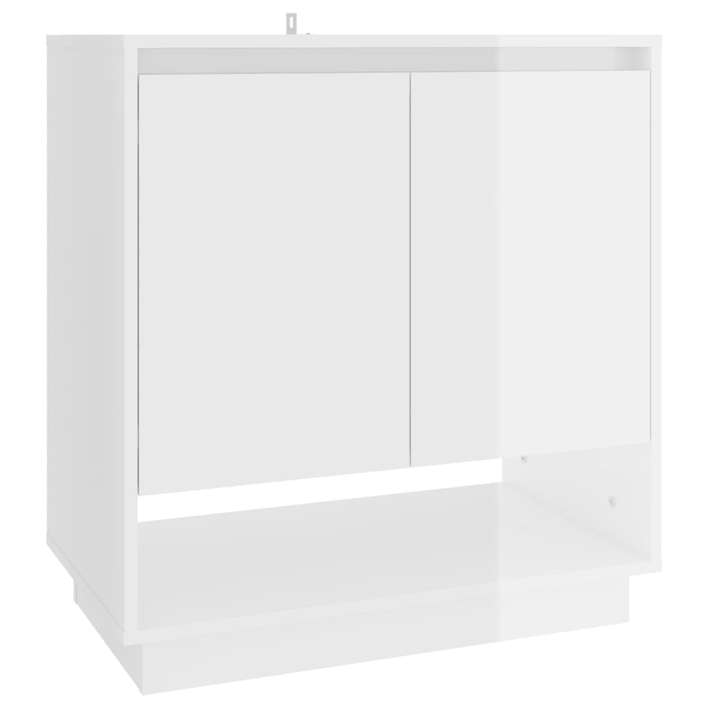 Buffet Blanc brillant 70x41x75 cm Aggloméré