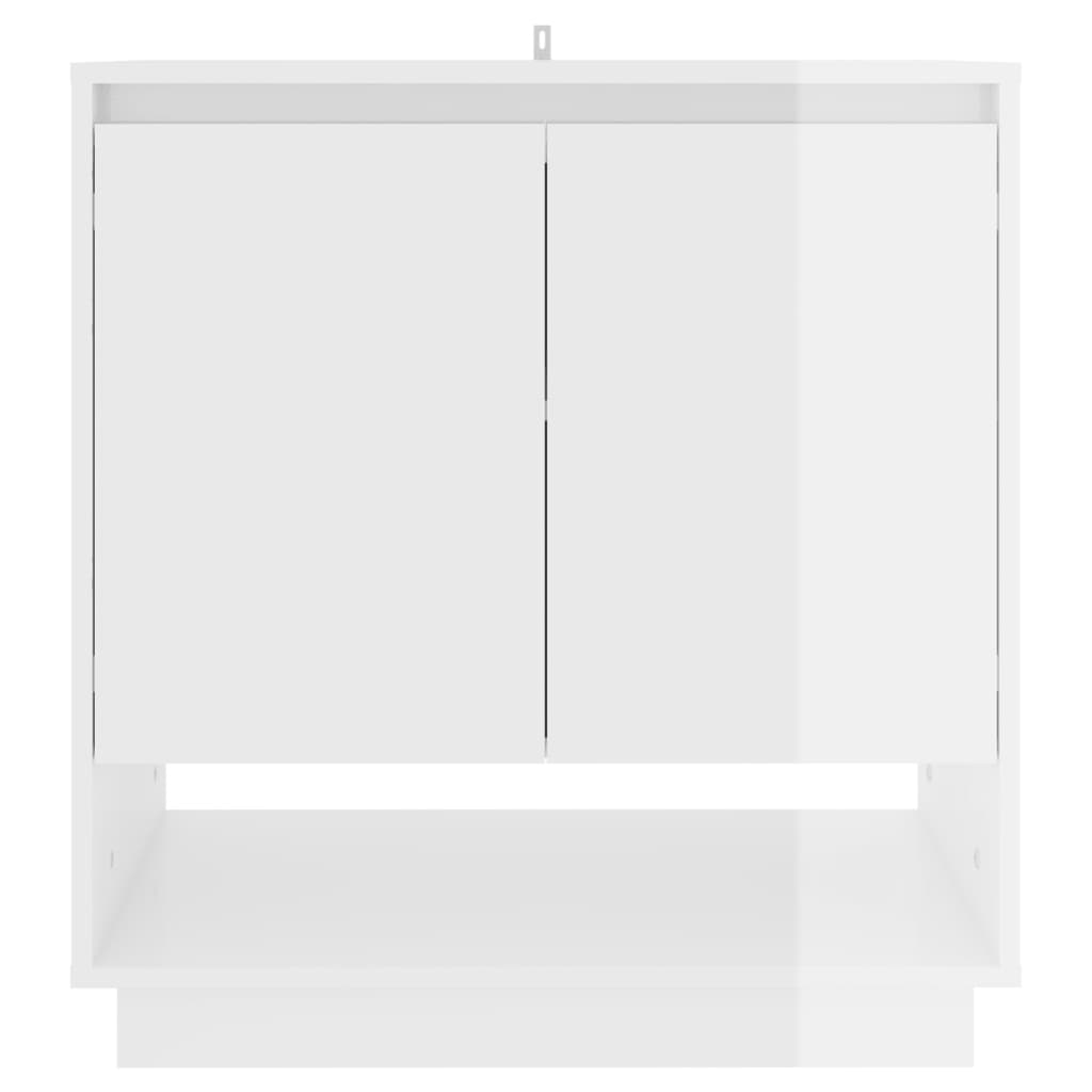 Buffet Blanc brillant 70x41x75 cm Aggloméré