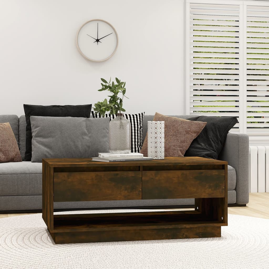 Table basse Chêne fumé 102,5x55x44 cm Aggloméré