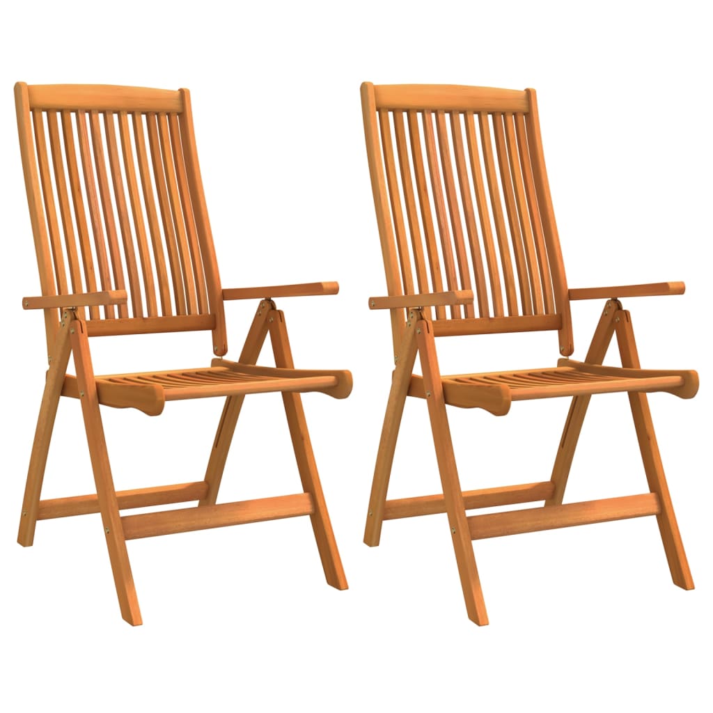 Chaises de jardin pliables 2 pcs Bois d'eucalyptus massif