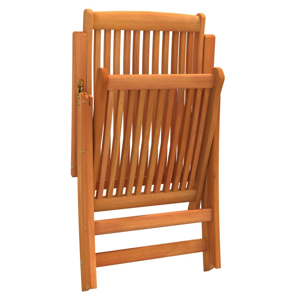Chaises de jardin pliables 2 pcs Bois d'eucalyptus massif