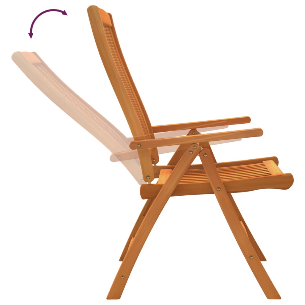 Chaises de jardin pliables 2 pcs Bois d'eucalyptus massif