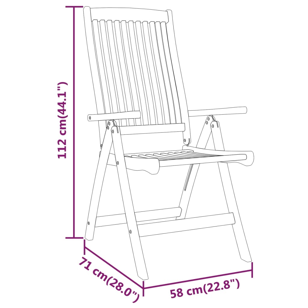 Chaises de jardin pliables 2 pcs Bois d'eucalyptus massif