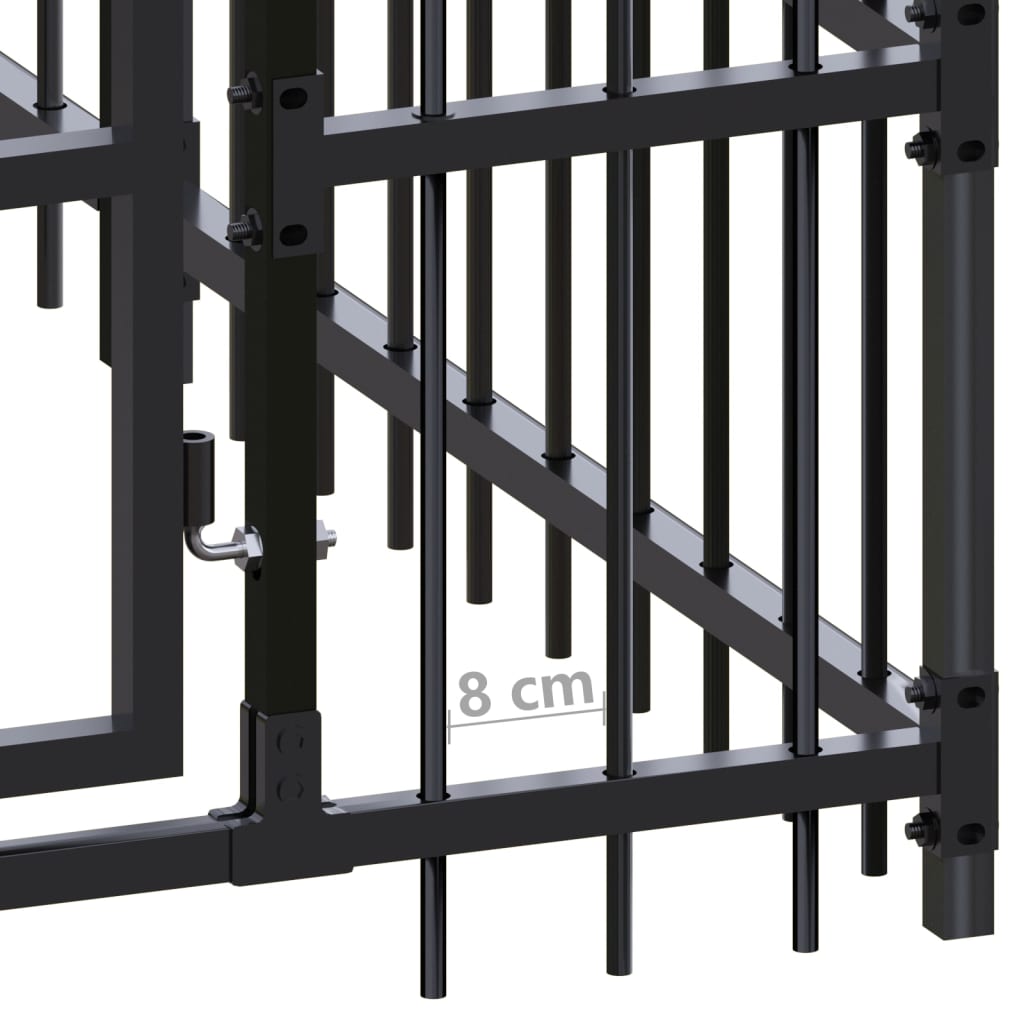 Chenil d'extérieur pour chiens Acier 22,12 m²