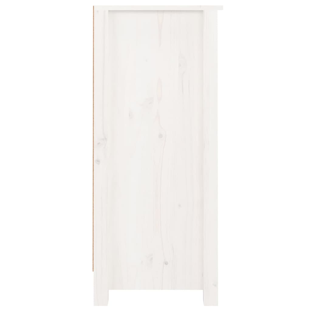 Buffets 2 pcs Blanc 40x35x80 cm Bois massif de pin