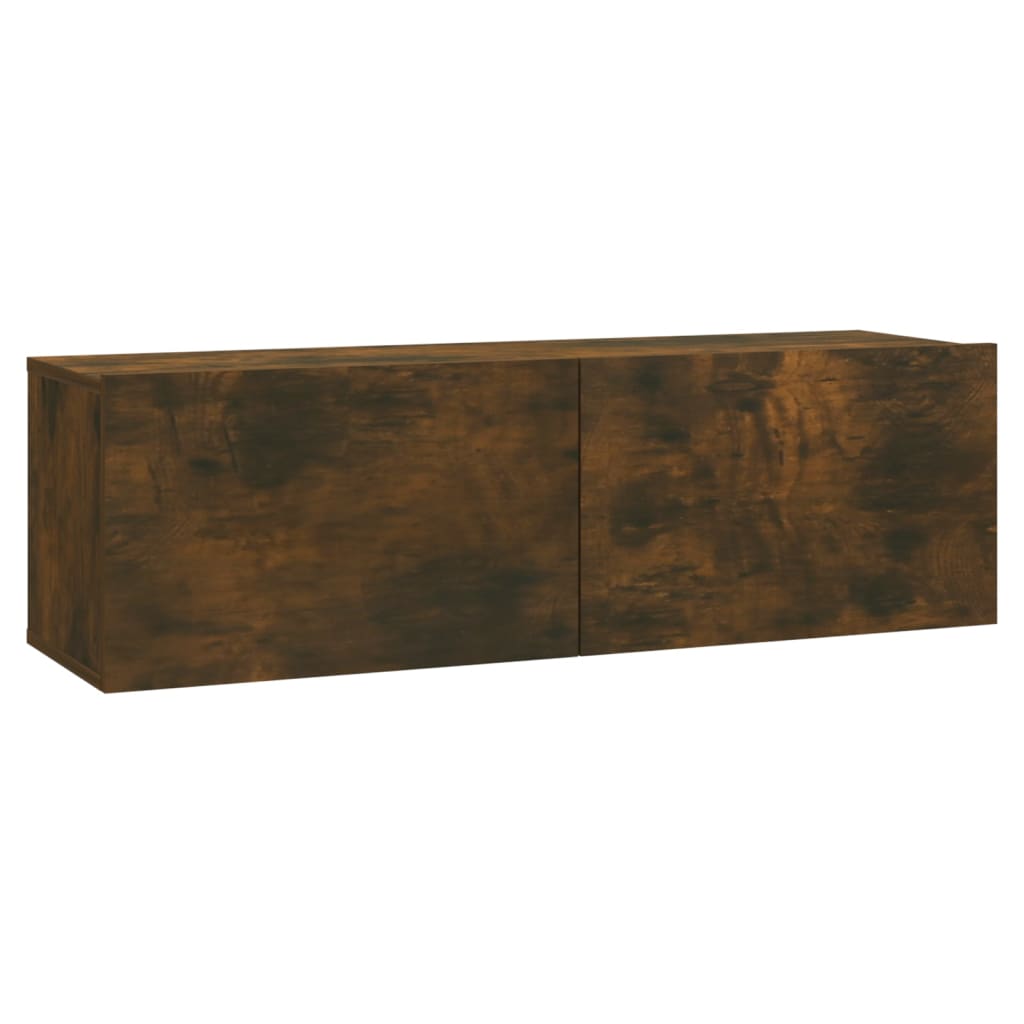 Armoire murale TV Chêne fumé 100x30x30 cm Bois d'ingénierie