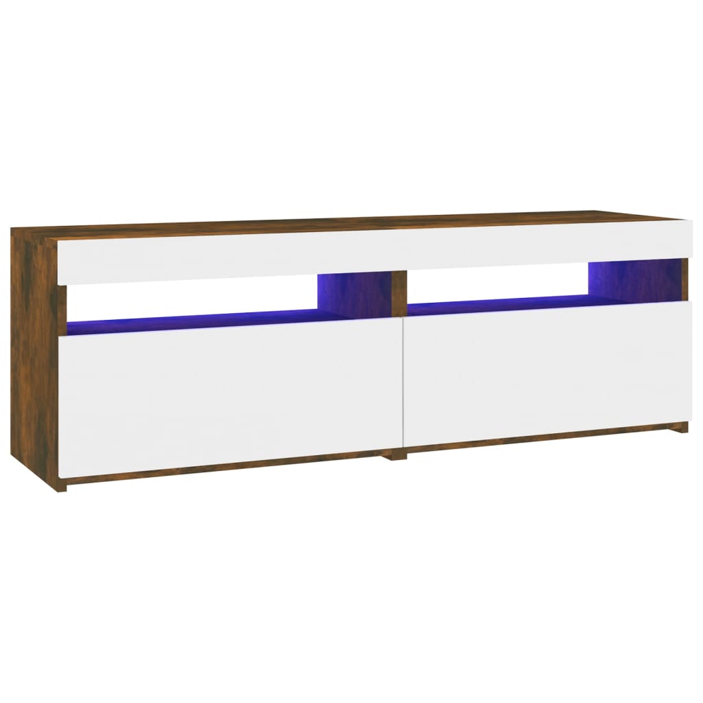 Meubles TV 2 pcs avec lumières LED Chêne fumé 60x35x40 cm