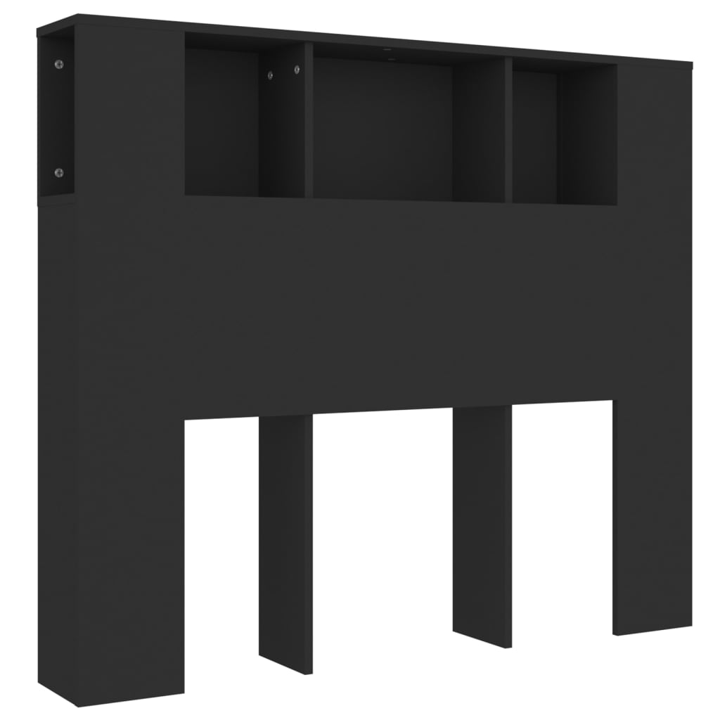 Armoire de tête de lit Noir 120x18,5x104,5 cm