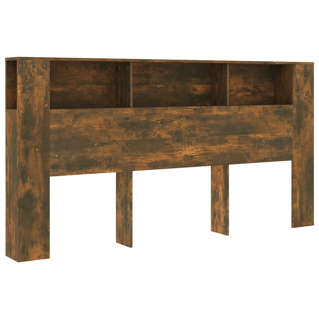 Armoire de tête de lit Chêne fumé 200x18,5x104,5 cm