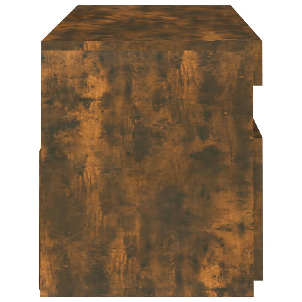 Meuble TV avec lumières LED Chêne fumé 120x35x40 cm