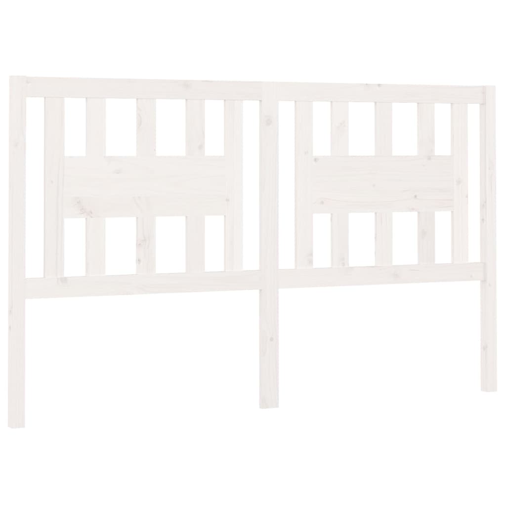 Tête de lit Blanc 146x4x100 cm Bois massif de pin