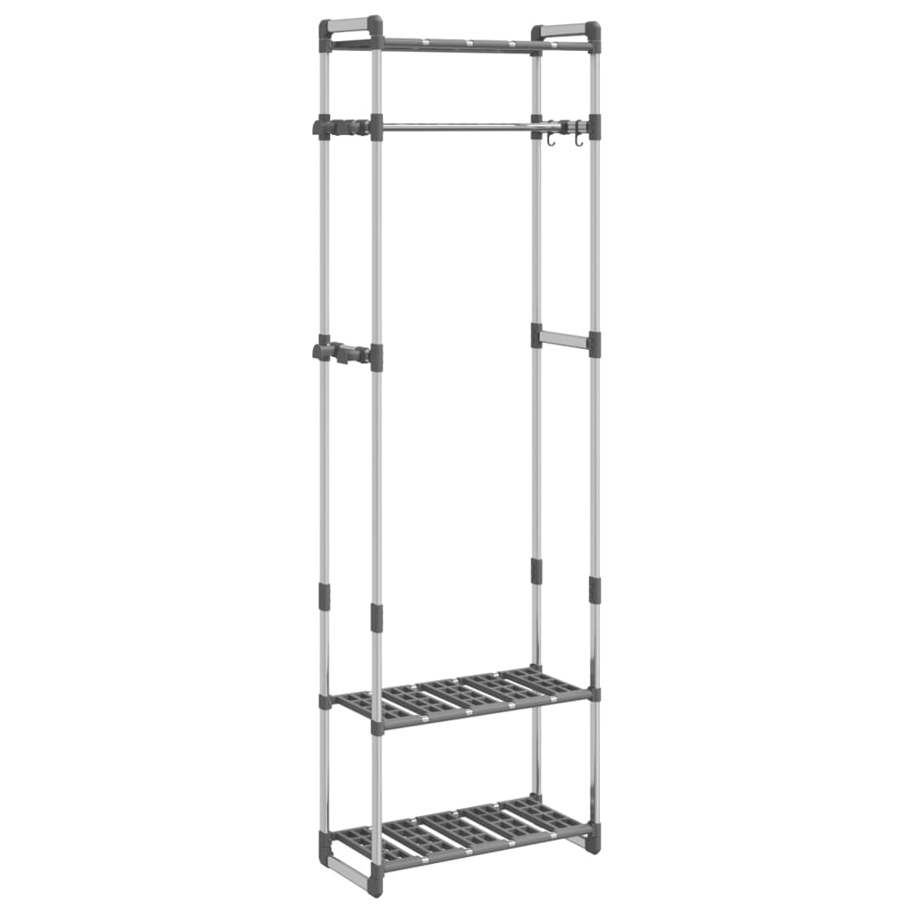 Porte-vêtements à 3 niveaux Argenté 59x29x192 cm Aluminium