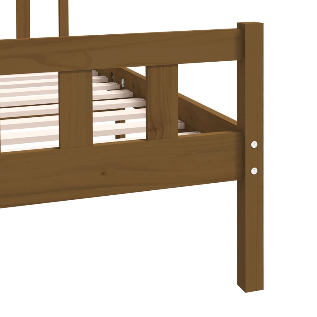 Cadre de lit Marron miel Bois massif 140x190 cm
