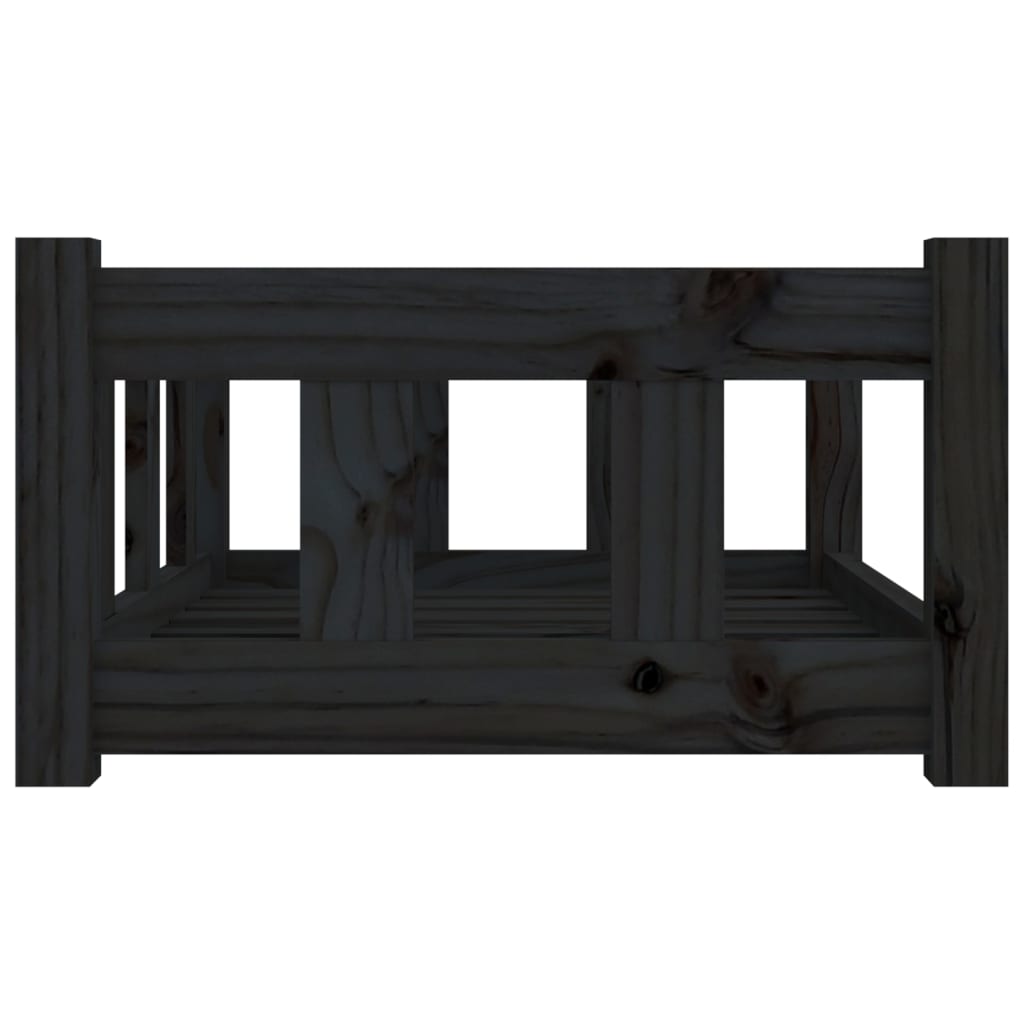 Lit pour chien Noir 65,5x50,5x28 cm Bois de pin solide