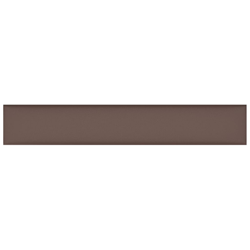 Panneaux muraux 12 pcs Marron 90x15 cm Similicuir 1,62 m²