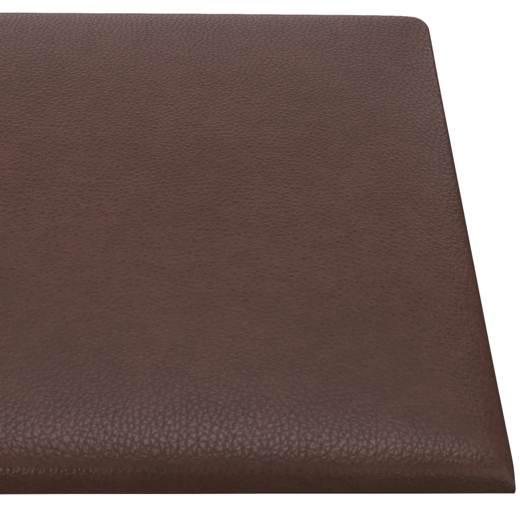 Panneaux muraux 12 pcs Marron 90x15 cm Similicuir 1,62 m²