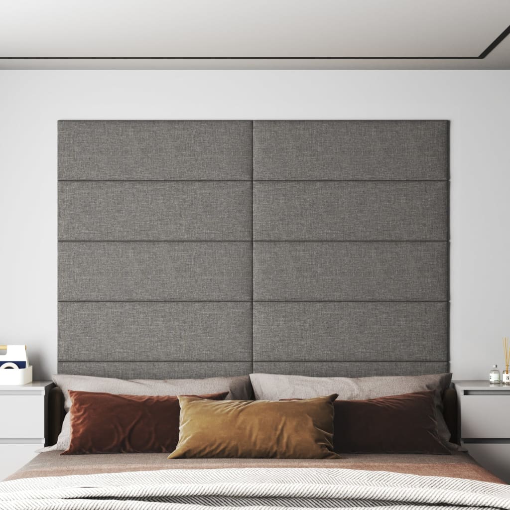 Panneaux muraux 12 pcs Gris clair 90x30 cm Tissu 3,24 m²